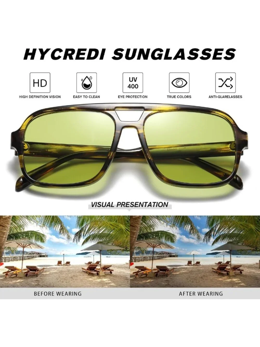 Trendy Retro Oversized Aviator Sunglasses for Women & Men - Vintage Square